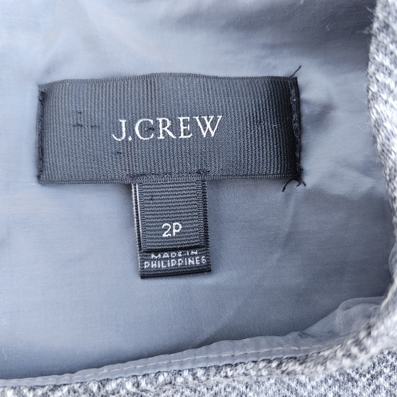 J. Crew gray wool blend herringbone sheath dress with grosgrain ribbon detail 2P - Picture 3 of 7